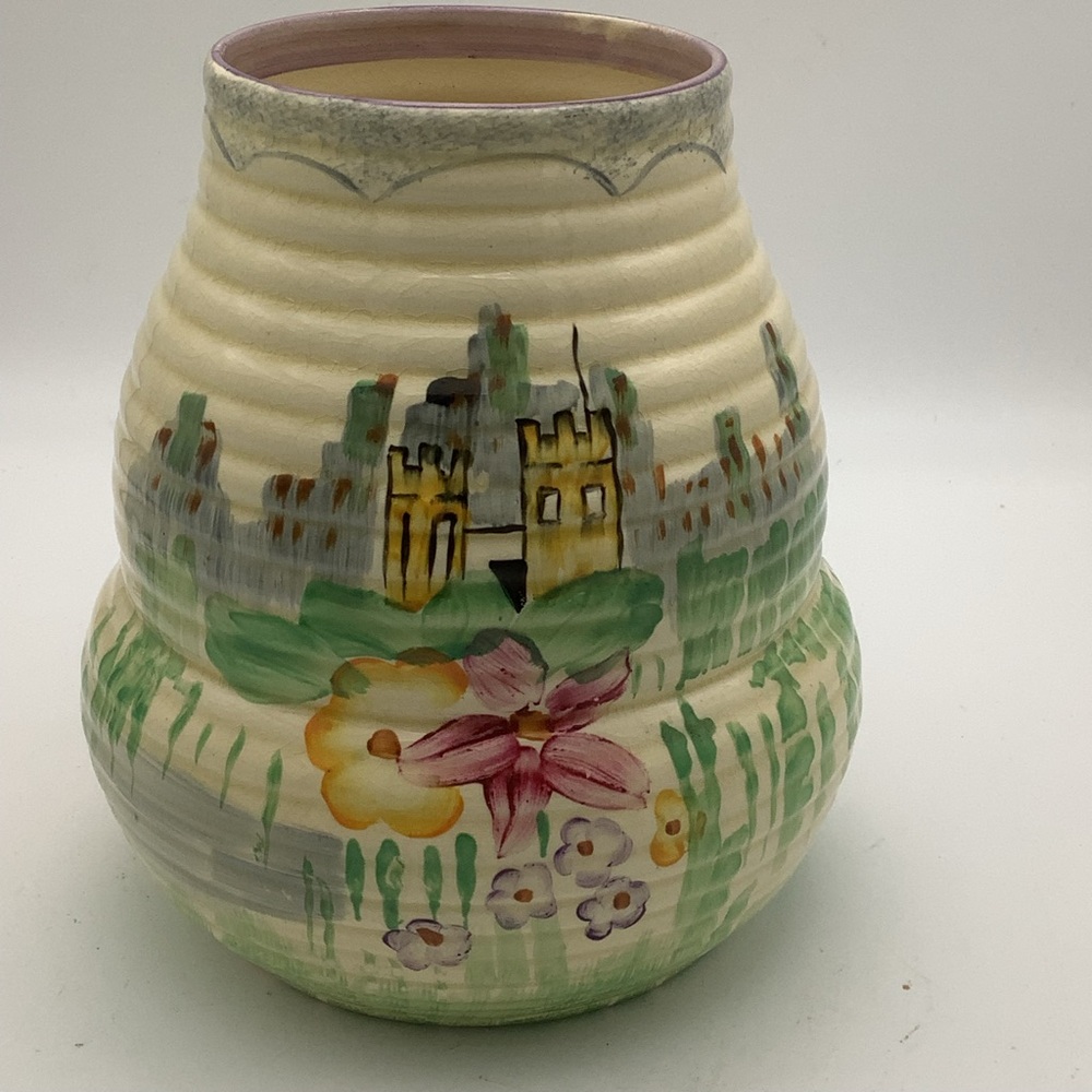 Vintage Wade Heath England Hand-painted Bulbous Vase